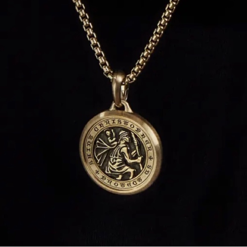 David Yurman 18k Gold St. Christopher Pendant
